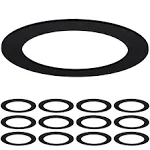 Sunco 12 Pack Goof Rings for 6 inch Recessed Lights Black Can Light Goof Trim Ring, Outer Diameter 8.6-inch, Inner Diameter 6.2-inch, Durable