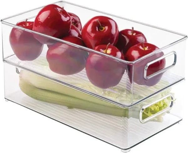 Interdesign Storage Organizer Bins, Clear - 2 pack