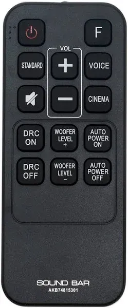 Zdalamit Akb74815301 Replacement Remote Control Applicable For LG Soundbar S55a3-D Las454b S45a1-D Las453b Sh3b Sph3b-W Sound