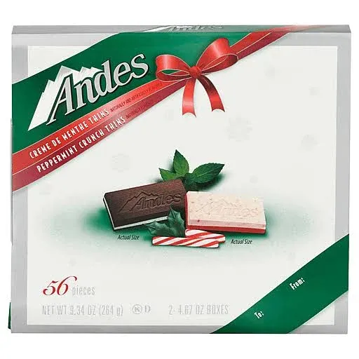 Andes Creme de Menthe & Peppermint Crunch Thins Gift Box