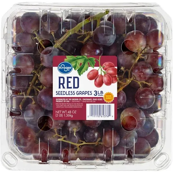 Kroger Clamshell Seedless Red Grapes