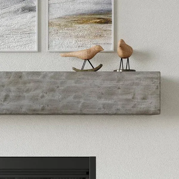 Modern Ember Thermastone Chiseled Concrete Mantel Shelf