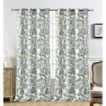  Floral Blackout Teal Curtains 63 Inch Length 52&#034;W x 63&#034;L (Pack of 2) Teal Gray