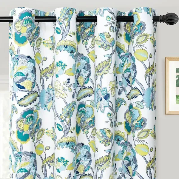 Driftaway Layla Classic America Style Floral Leaves Window Curtain Grommet