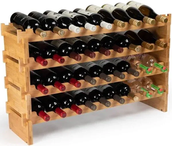 36 Bottle Stackable Modular Wine Rack Wine Storage Rack Burdock Root