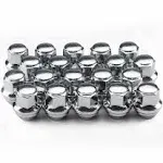 YIZBAP M12x1.5 One-Piece Chrome OEM Factory Style, Replacement for 2006-2020 Fusion, 2000-2019 Focus, 2001-2022 Escape, 20pcs Large Acorn Seat Lug