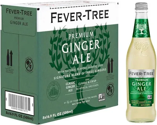 Distinctive Ginger Ale - Natural, Premium Quality Mixer, 16.9 Fl Oz (8 Pack)