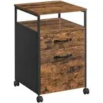 VASAGLE File Cabinet Mobile Filing Cabinet with Wheels 2 Drawers Op