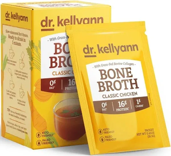 Dr. Kellyann Bone Broth Collagen Powder Packets 16g Protein/Serving