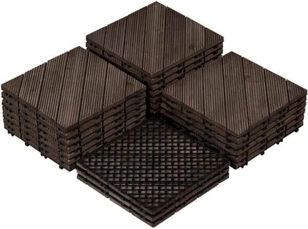 Yaheetech Wood Flooring Tiles Patio Garden