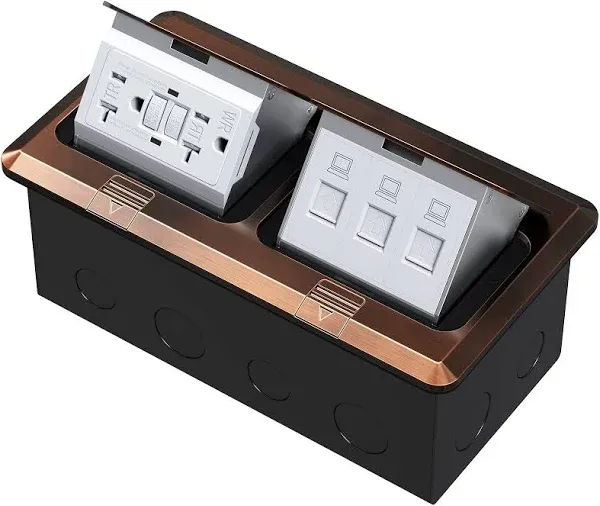 KYHSHJ Dual Pop-Up Floor Electrical Outlet Box Kit