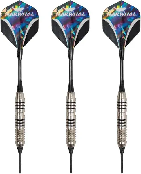 NARWHAL TOURNAMENT DARTS Soft Tip 18g w/ Case + Extras For Electronic Board NEW