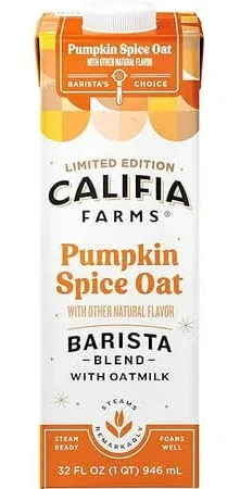 Pumpkin Spice Oat Milk Barista Blend, 32 Oz, Pack of 6