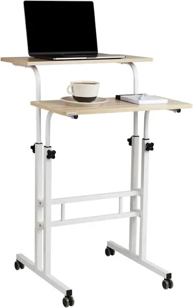 Mind Reader Mobile Sitting, Standing Desk, Black