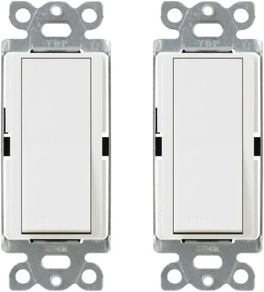 Lutron MAIN-66600 (6 Pack) White Claro On/Off Switch 15-Amp, Single-Pole | CA-1PS-WH, 6 Count