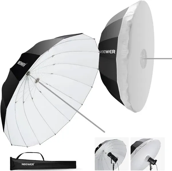 NEEWER 41"/104cm Parabolic Reflective Umbrella Photography with White Inner, Soft Lighting with Diffuser Cover, Bag, Quick Fold for Camera Photo Studio Video Light Shooting Monolight Flash, NS1U