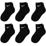 Nike Boy's Mesh & Cushioned Ankle Socks 6-Pack (Little Kid) Black 4-5