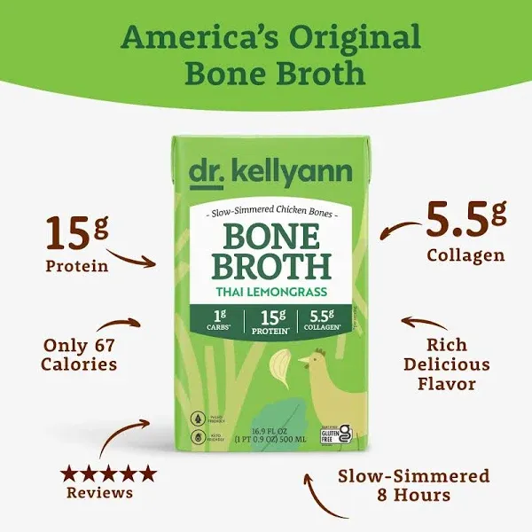 Dr. Kellyann Bone Broth Collagen Powder Packets 16g Protein/Serving