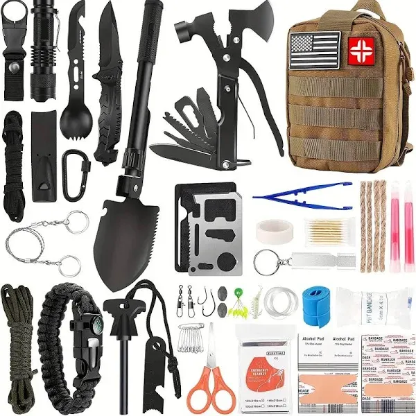 Survival Kit and First Aid Kit with Molle Pouch