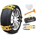 Jeremywell 6 Pcs Car Snow Chains for Two Tires Emergency Anti Slip for Most Cars/SUV/Trucks