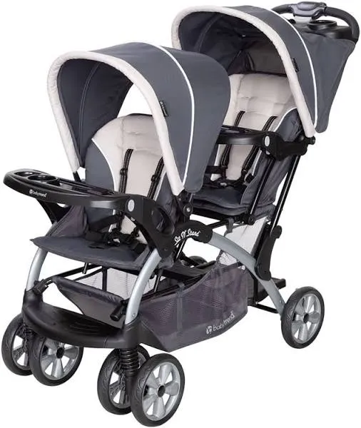 Baby Trend Sit N' Stand Easy Fold Travel Toddler/Baby Double Stroller