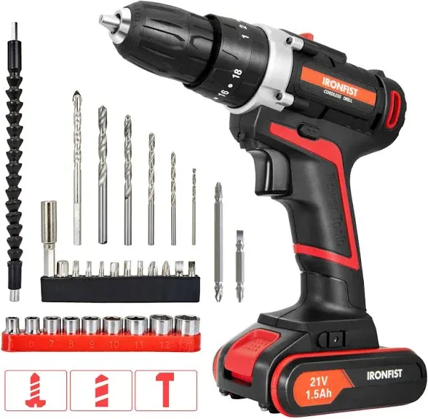 IronFist Cordless Drill Screwdriver Impact Power Tools