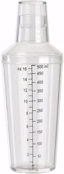 Winco (BS-16PC) 16 oz. Clear Plastic Bar Shaker