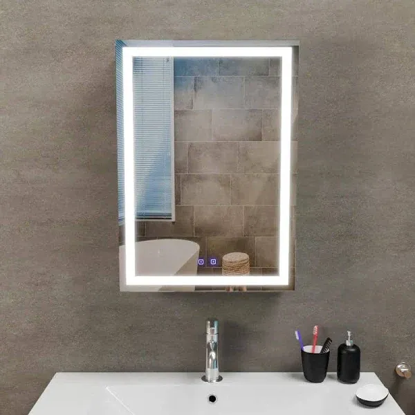 Fab Glass and Mirror LED Lighted Medicine Cabinet Mirror