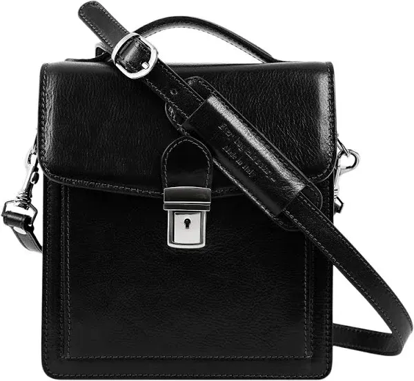 Time Resistance Small Leather Briefcase