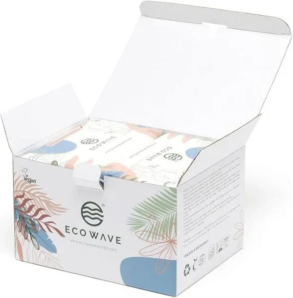 Eco Wave Baby Wipes, 100% Compostable Eco-Friendly Bamboo Wipes, Unscented, Hypoallergenic, Vegan, Alcohol-Free, Suitable For Sensitive Skin (Pack of 12)