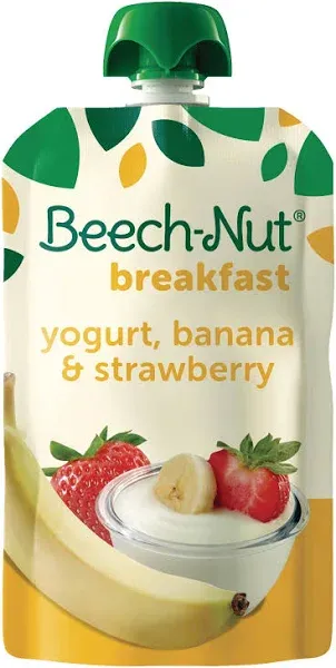 Beech-Nut Breakfast Stage 4 Toddler Food Yogurt Banana & Strawberry 3.5 oz 12 Pack