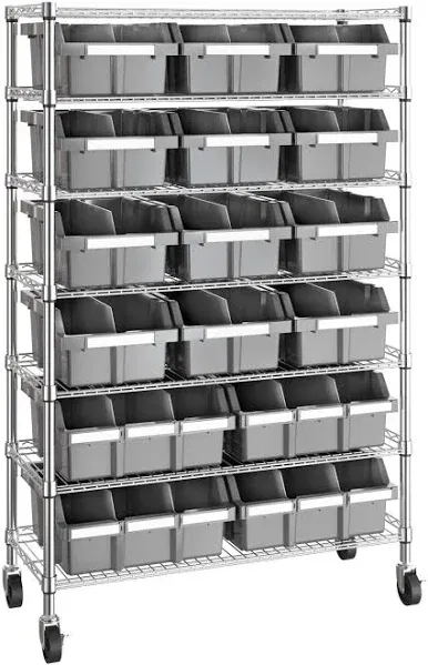 Seville Classics 7-Tier NSF 16-Bin Rack