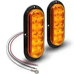 True Mods 2pc 6 inch Amber Oval LED Trailer Tail Light Kit Dot FMVSS 108 SAE i6P Surface-Mount IP67 Waterproof Park Turn Signal at MechanicSurplus.com