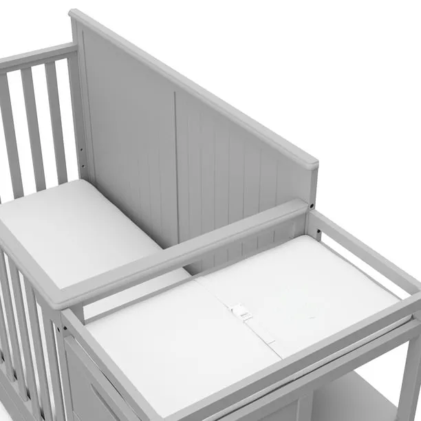 Graco Hadley 5-in-1 Convertible Crib and Changer with Drawer Pebble G