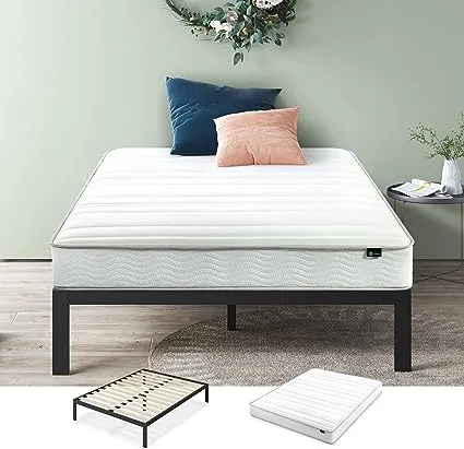 ZINUS 8 Inch Foam and Spring Mattress, Twin, CertiPUR-US Certified Foams, Mattress in A Box, White