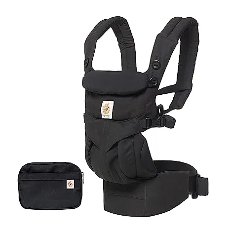 Ergobaby Omni 360 All-Position Baby Carrier for Newborn to Toddler with Lumbar Support & Cool Air Mesh (7-45 Lb), Onyx Black 6.18x9.13x10.43 Inch (Pack of 1)