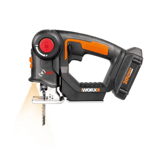 Worx 20V AXIS 2-in-1 Cordless Reciprocating Saw & Jig Saw, Orbital Cutting Reciprocating Saw, Pivoting Head Jigsaw Tool with Tool-Free Blade Change, Power Share WX550L – Battery & Charger Included