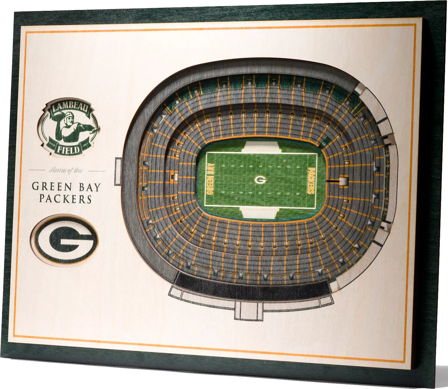 You the Fan Green Bay Packers 5-Layer StadiumViews 3D Wall Art | Holiday Gift