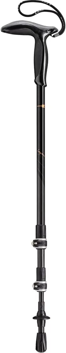 LEKI Legend Black Carbon Adjustable Lightweight Walking Pole (Single) for Trekking & Hiking