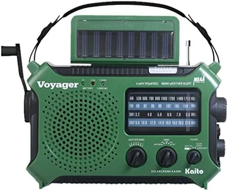 Kaito KA500GRN 5-Way Powered Emergency AM/FM/SW Weather Alert Radio, Green