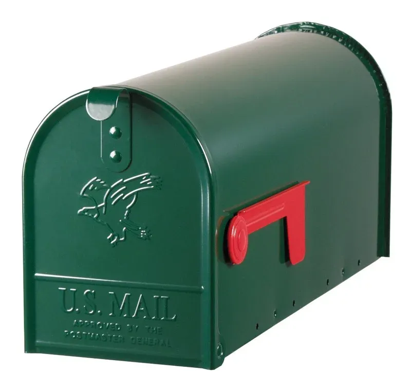 Elite Green, Medium, Steel, Post Mount Mailbox