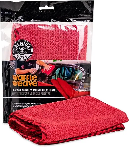 Chemical Guys MIC707 Waffle Weave Glass and Window Microfiber Towel, Red (24" x 16")Chemical Guys MIC707 Waffle Weave Glass and Window Microfiber Towel, Red (24" x 16")