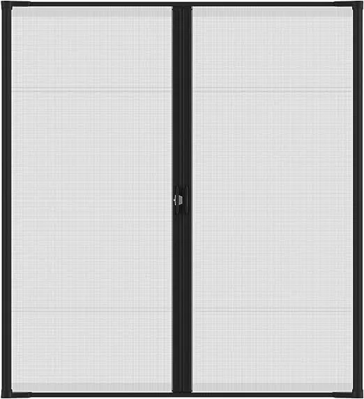 72 in. x 80 in. Brisa Black Standard Double Retractable Screen Door Kit