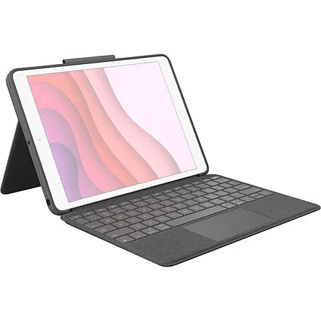 Logitech Combo Touch for iPad (7th, 8th and 9th generation) keyboard case with trackpad, wireless keyboard, Smart Connector technology - Graphite