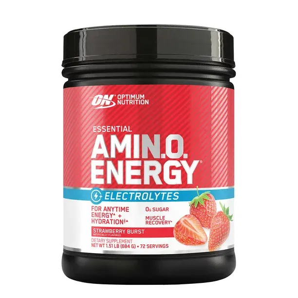 Optimum Nutrition Amino Energy Plus Electrolytes Energy Drink Powder, Caffeine for Pre-Workout Energy and Amino Acids/BCAAs for Post-Workout Recovery, Watermelon Splash, 10.5 Ounces (30 Servings)