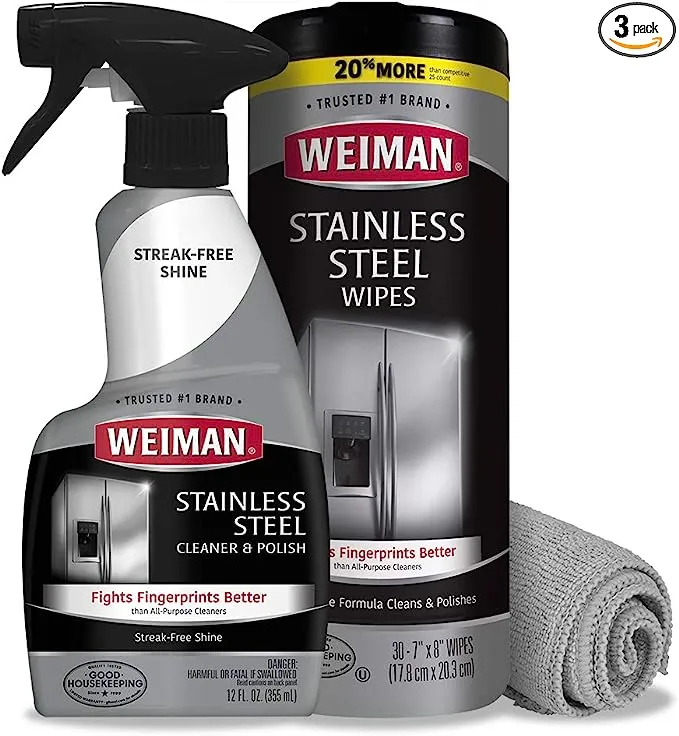 Weiman 12 oz. Stainless Steel Cleaner Wipes (3-Pack)