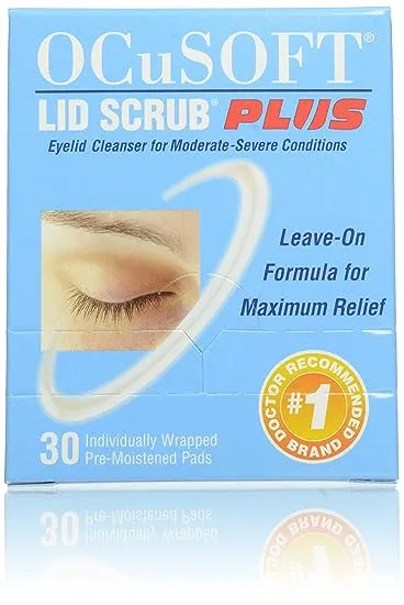 Ocusoft Lid Scrub Plus Eyelid Cleanser, Pre-Moistened Pads - 30 pre-moistened pads