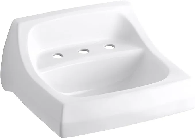 Kohler K-2006-0 Kingston Wall-Mount Bathroom Sink, White