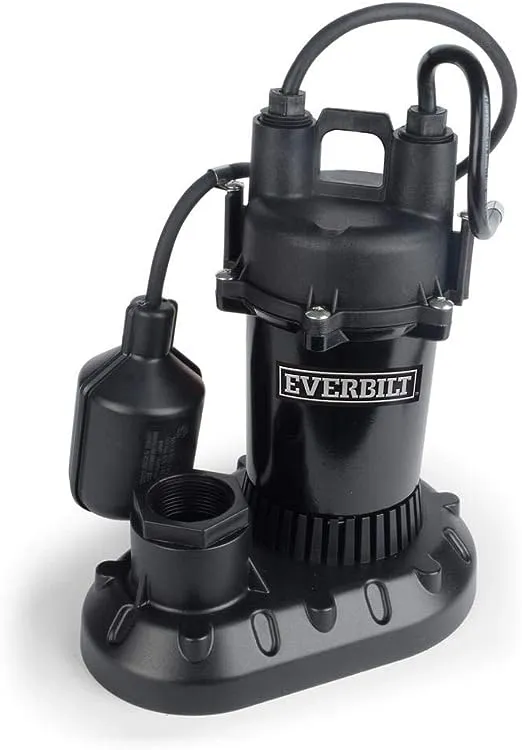 K2 1/2 HP Epoxy-Coated Aluminum and Thermoplastic Sump Pump with Tethered Switch