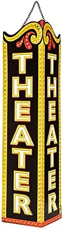 Theater Triangle Embossed Tin Sign